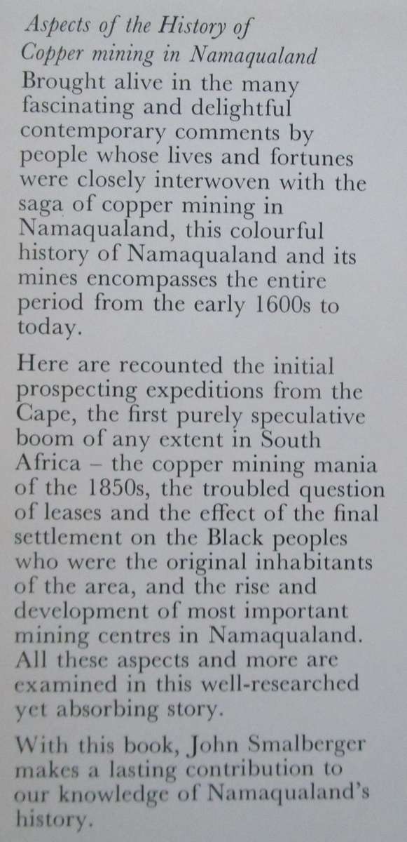 A History of Copper Mining in Namaqualand 1846 - 1931