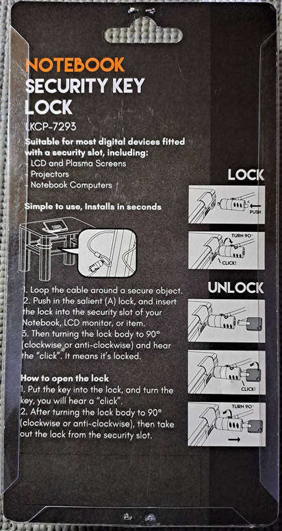 KEY-TYPE KENSINGTON LOCK