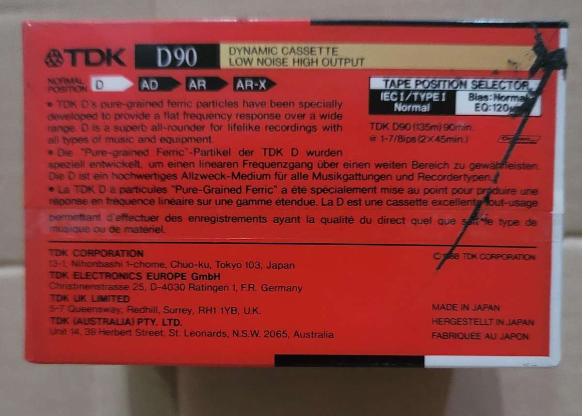 TDK TYPE CASSETTE D90 5 PACK