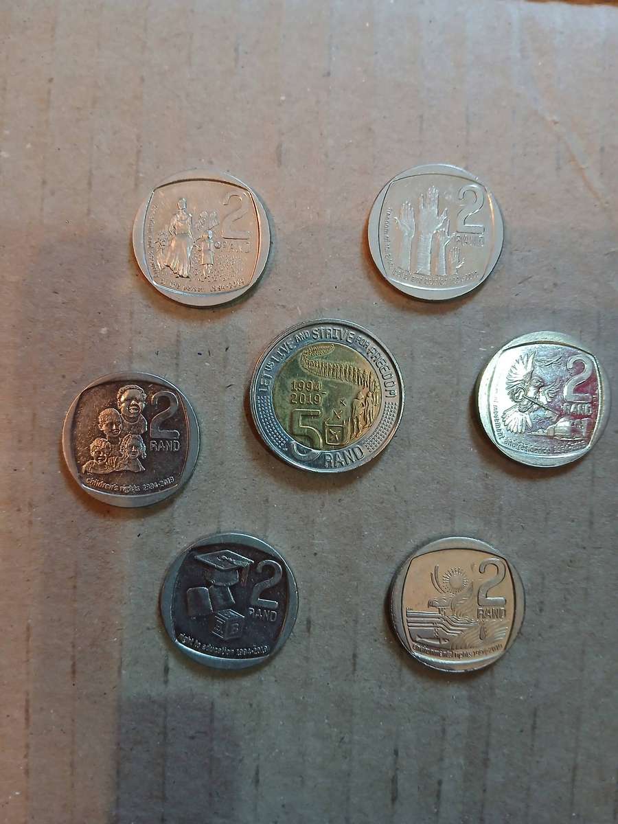 South Africa 2019 "25 Years of Democracy" Commemorative 2 Rand Coin Set
