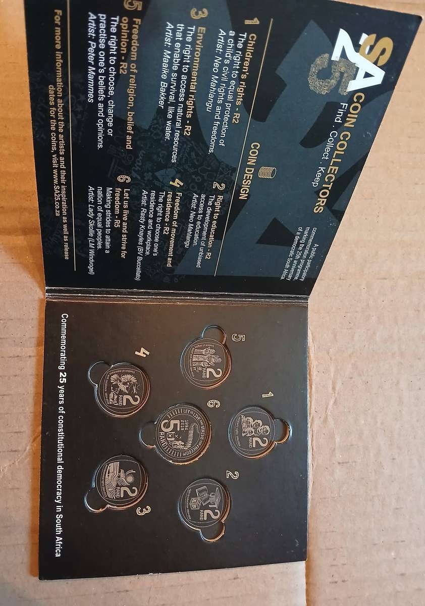 South Africa 2019 "25 Years of Democracy" Commemorative 2 Rand Coin Set