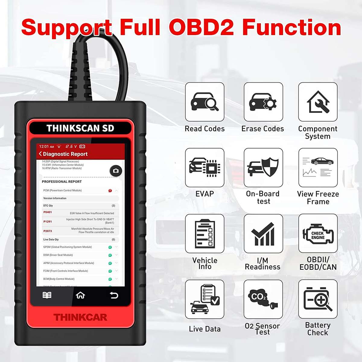 ThinkScan SD6 Diagnostic OBD2 Scanner 6 Systems