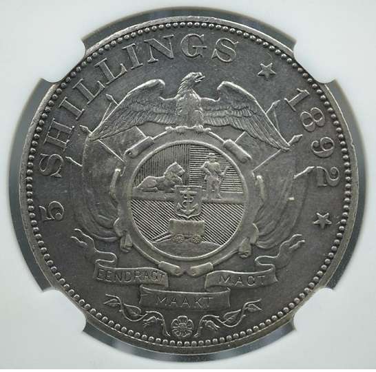 AU53 - 1892 5 Shillings Double Shaft