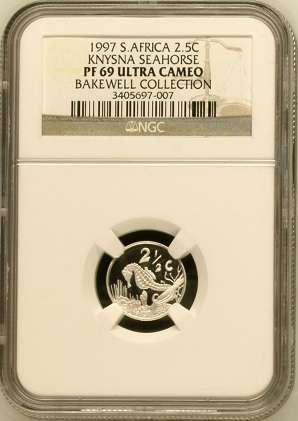 PF69 UC - 1997 Silver Proof 2½ c (Tickey) - Seahorse