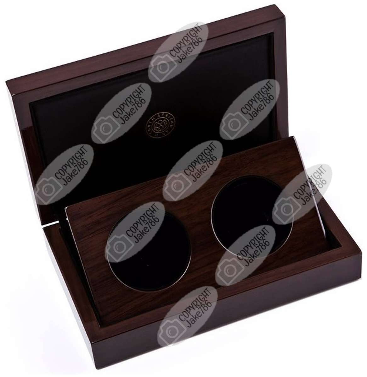 Empty SA Mint Twin Big 5 Series Wooden Box - Can Hold 2 Encapsulated 1oz Silver Coins