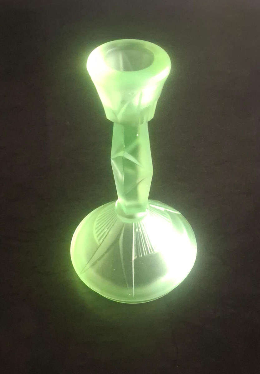 Uranium Glass Candle Holder