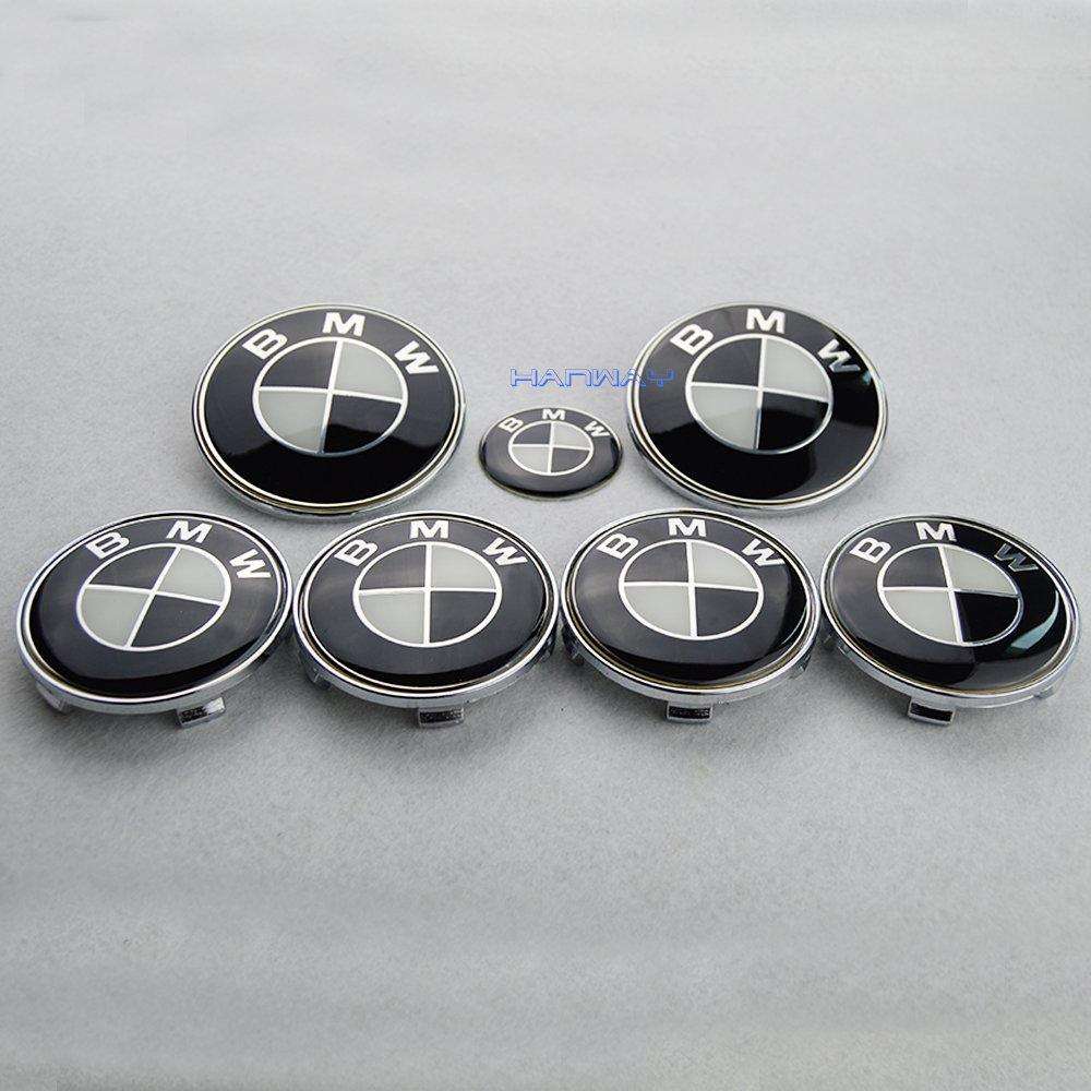 BMW black & White emblem set (8 piece set)
