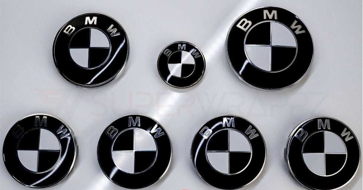 BMW black & White emblem set (8 piece set)
