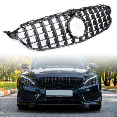 Mercedes W205 Gloss Black GT grille with Camera