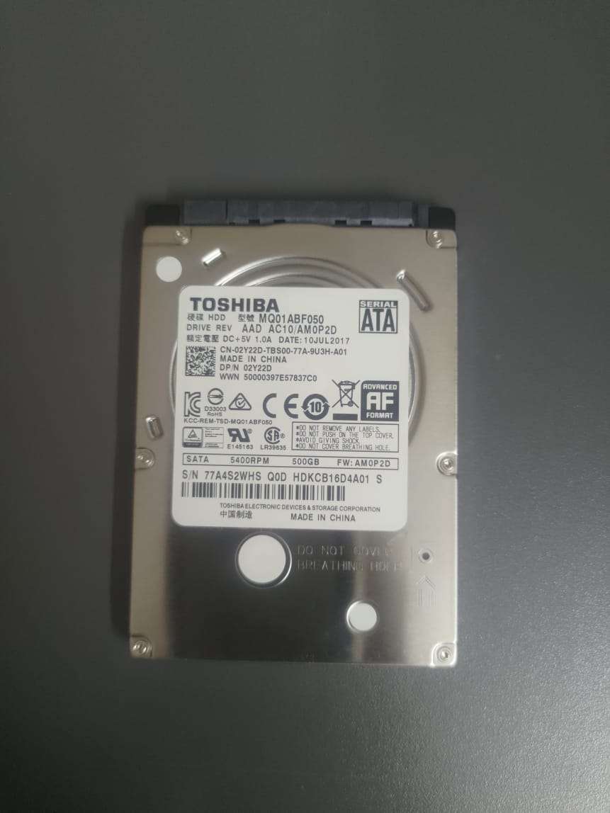 Toshiba 500GB SATA 2.5 inch Hard Drive