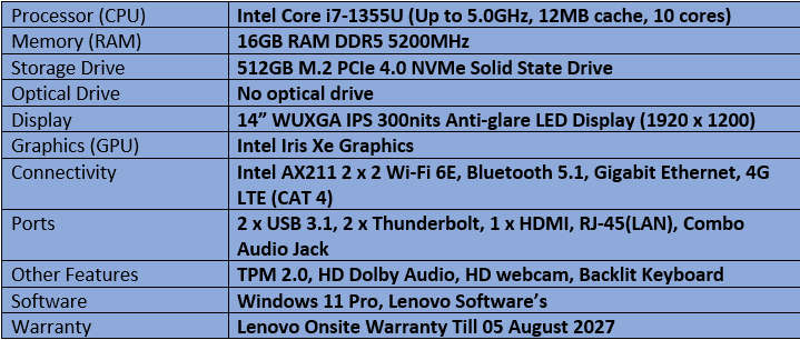 Lenovo ThinkPad T14 Gen 4 - Intel Core i7 - 13th Generation Notebook (Winter Sale!!!)