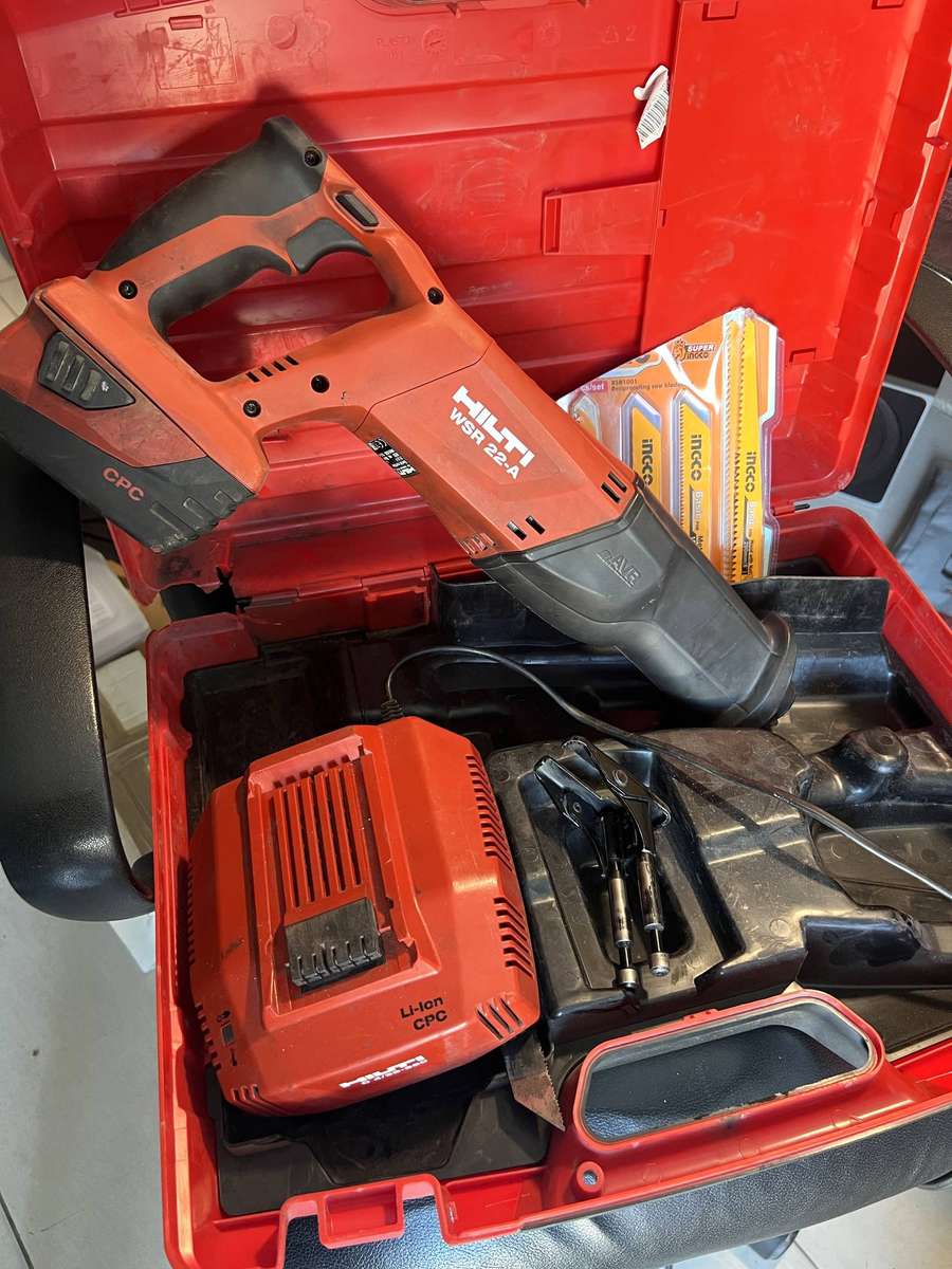 Hilti WSR 22-A heavy-duty, 22-volt cordless reciprocating saw.