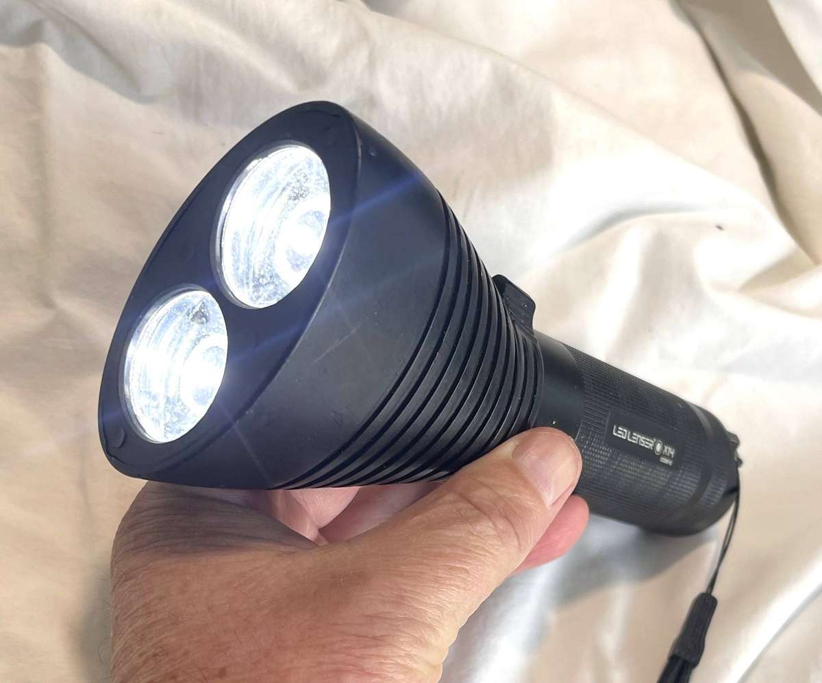LED Lenser X14 Flashlight, Two LEDs focused into one powerful beam.
