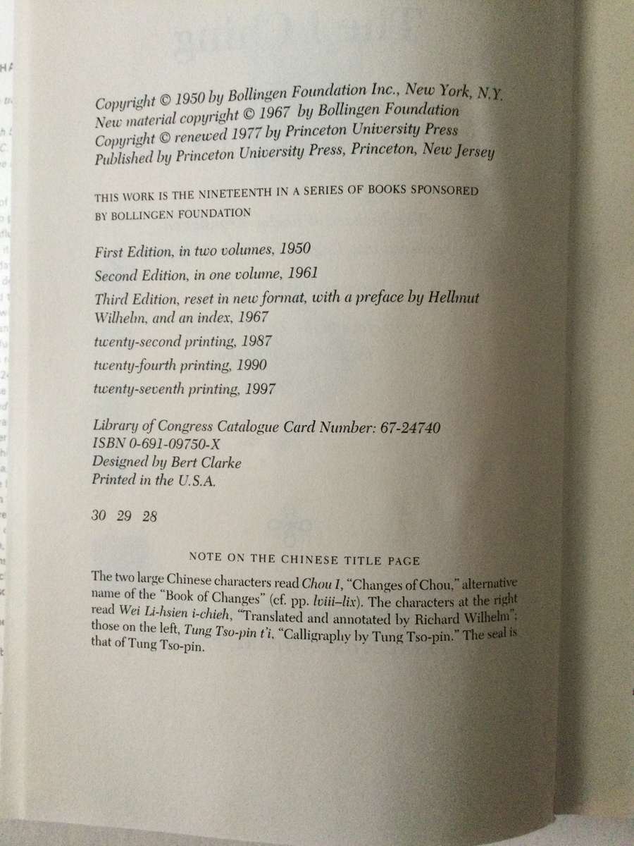 The I Ching, or Book of Changes, Wilhelm/Baynes, 1997