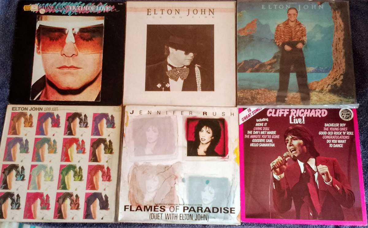 Clearance: 6 records Elton John, Jennifer Rush, Cliff Richard