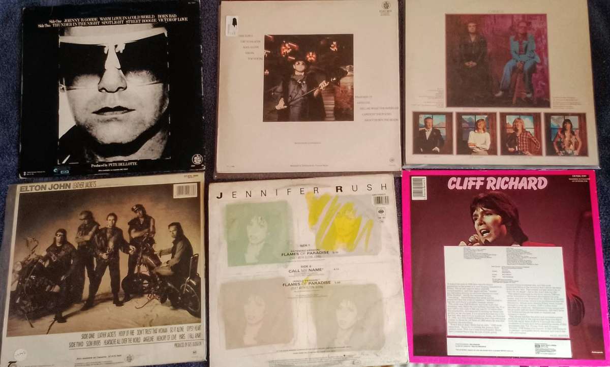 Clearance: 6 records Elton John, Jennifer Rush, Cliff Richard