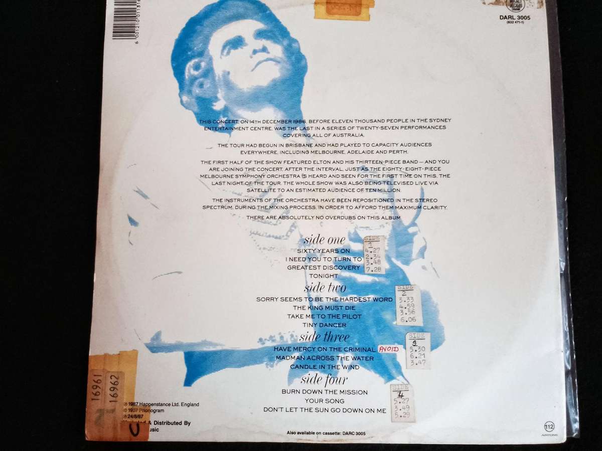 Elton John Live In Australia 2LP