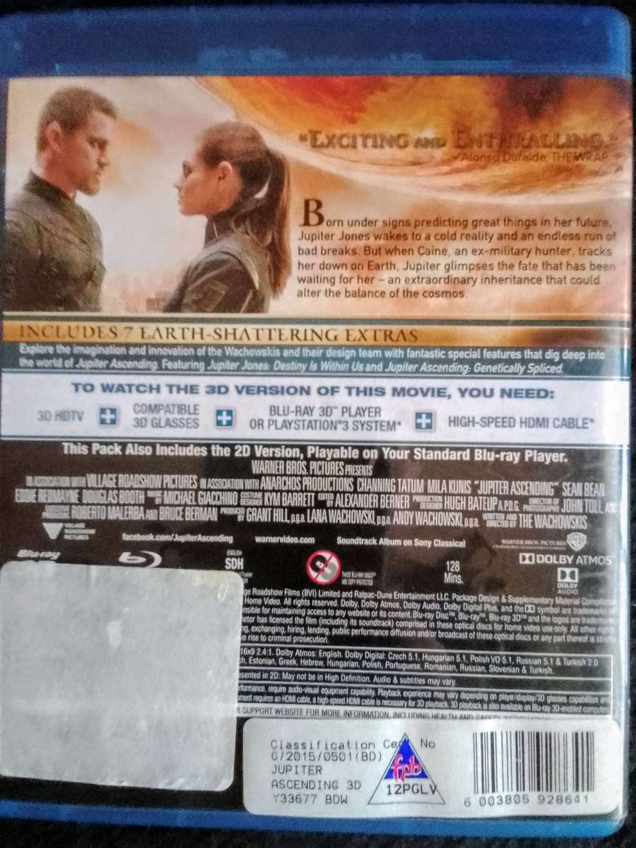Jupiter Ascending 3D + Blu-ray (Channing Tatum, Mila Kunis)