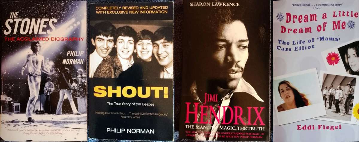 Beatles, Rolling Stones, Jimi Hendrix, Mama Cas (4 biographies)