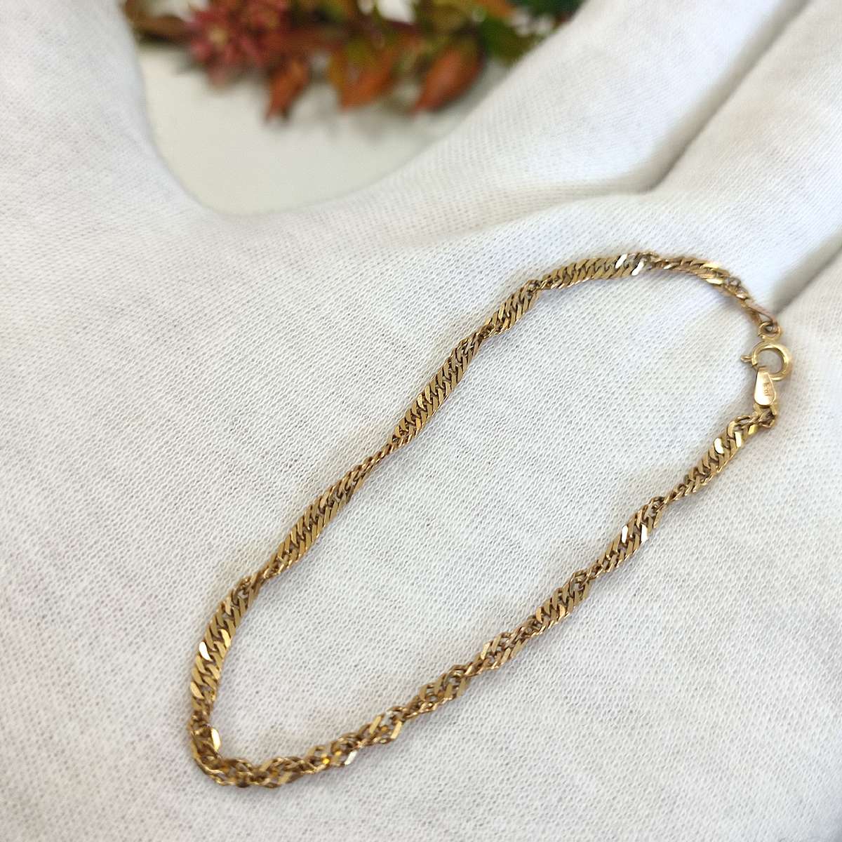 Solid 9ct Yellow Gold Twisted Bracelet #cc018