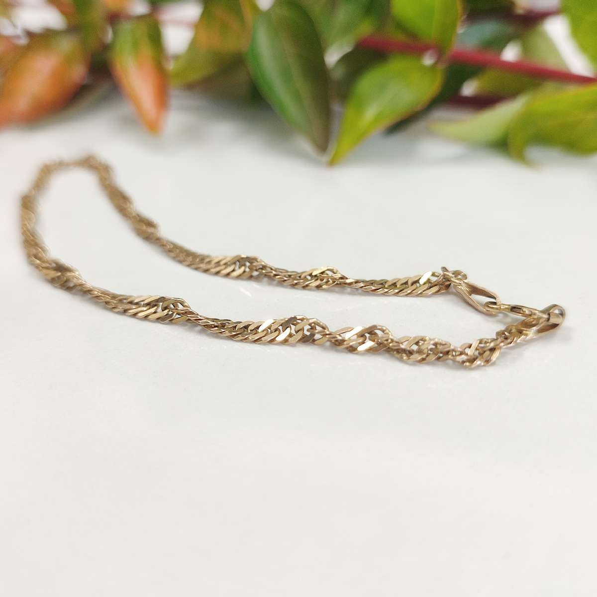 Solid 9ct Yellow Gold Twisted Bracelet #cc018