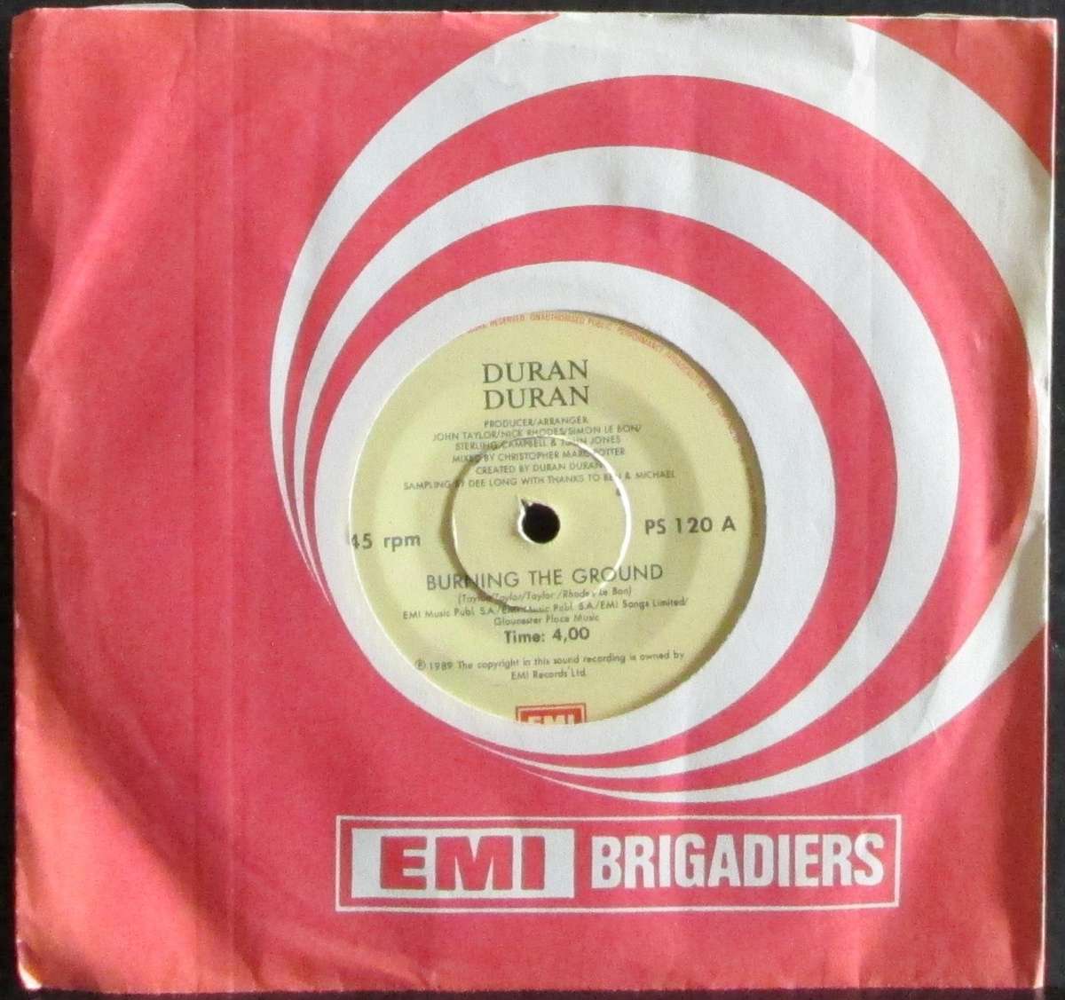 DURAN DURAN - BURNING THE GROUND / DECADENCE   (7 SINGLE/VINYL)