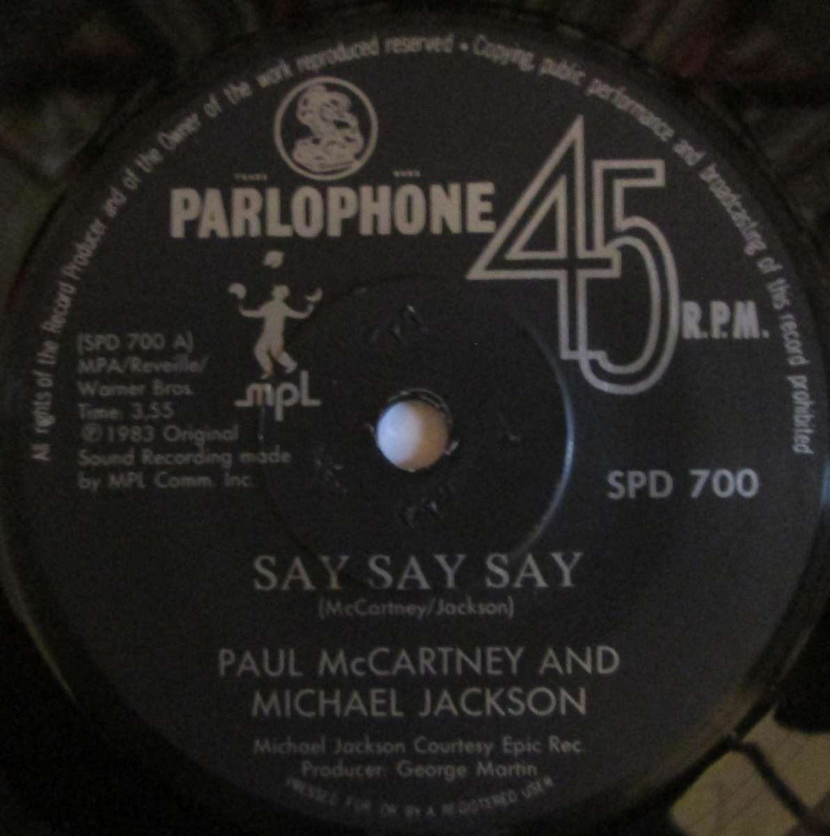 PAUL McCARTNEY / MICHAEL JACKSON - SAY SAY SAY / ODE TO A KOALA BEAR   (7 SINGLE/VINYL)