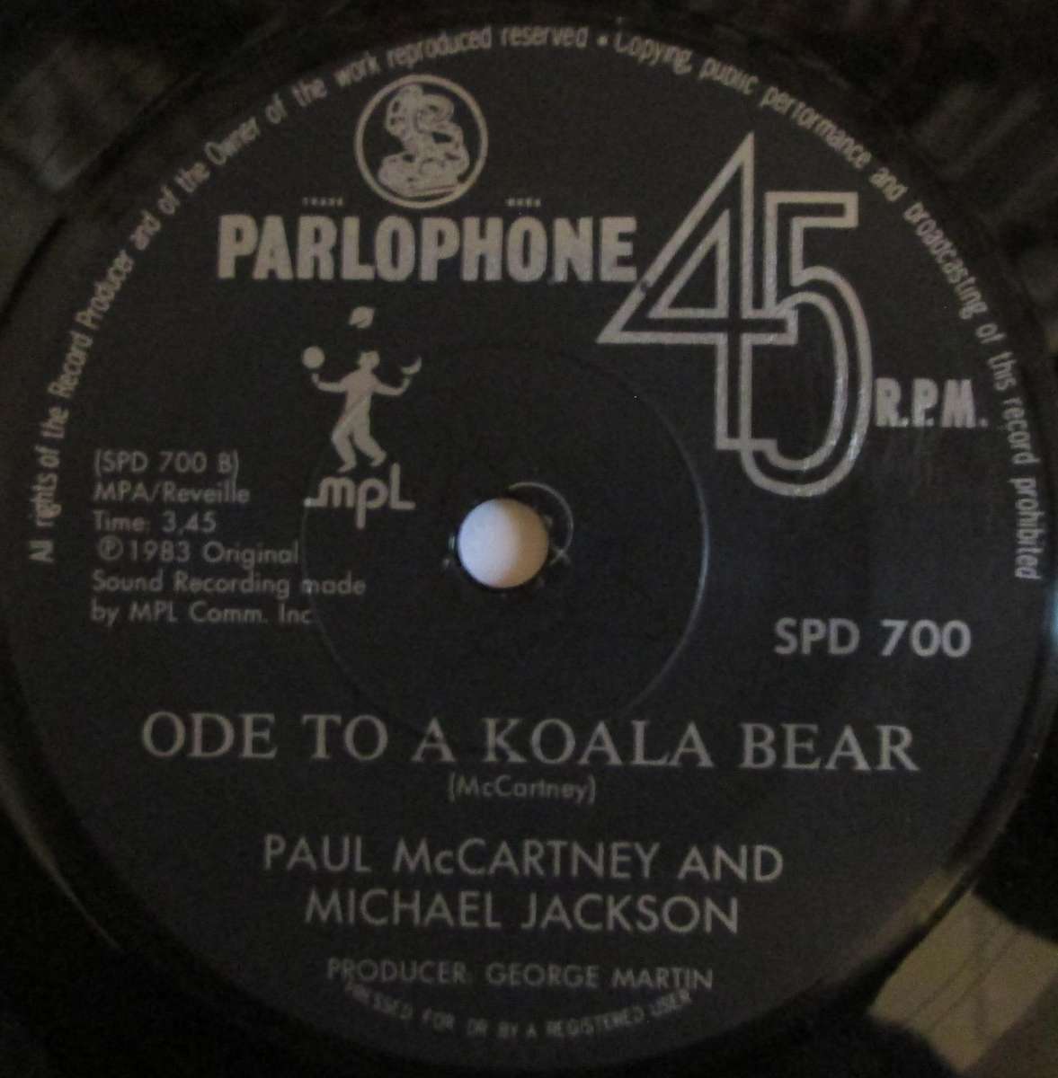 PAUL McCARTNEY / MICHAEL JACKSON - SAY SAY SAY / ODE TO A KOALA BEAR   (7 SINGLE/VINYL)