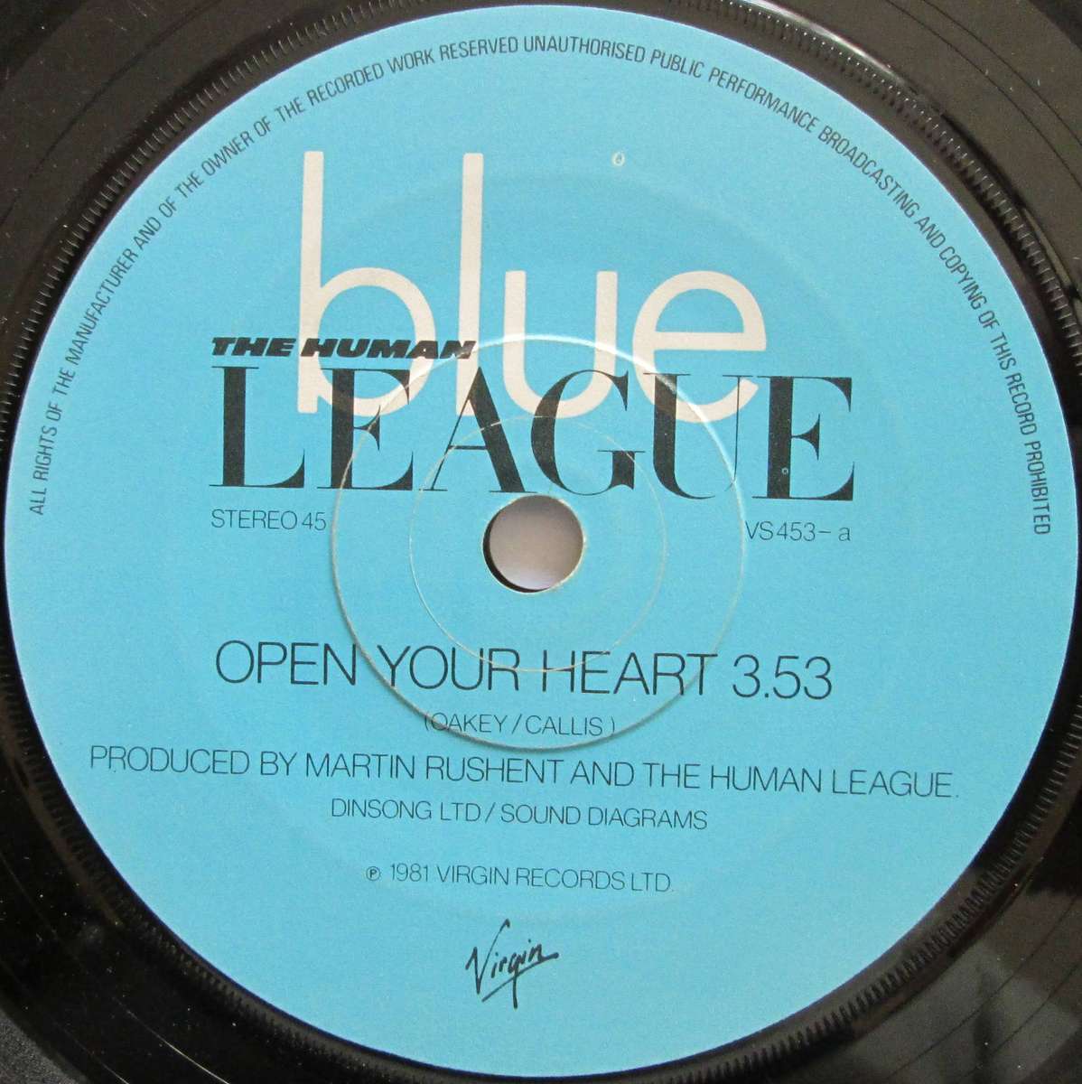 THE HUMAN LEAGUE - OPEN YOUR HEART / NON-STOP  (7 SINGLE/VINYL)