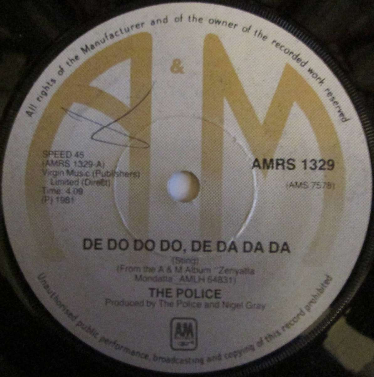 THE POLICE - DE DO DO DO, DE DA DA DA / A SERMON  (7 SINGLE/VINYL)