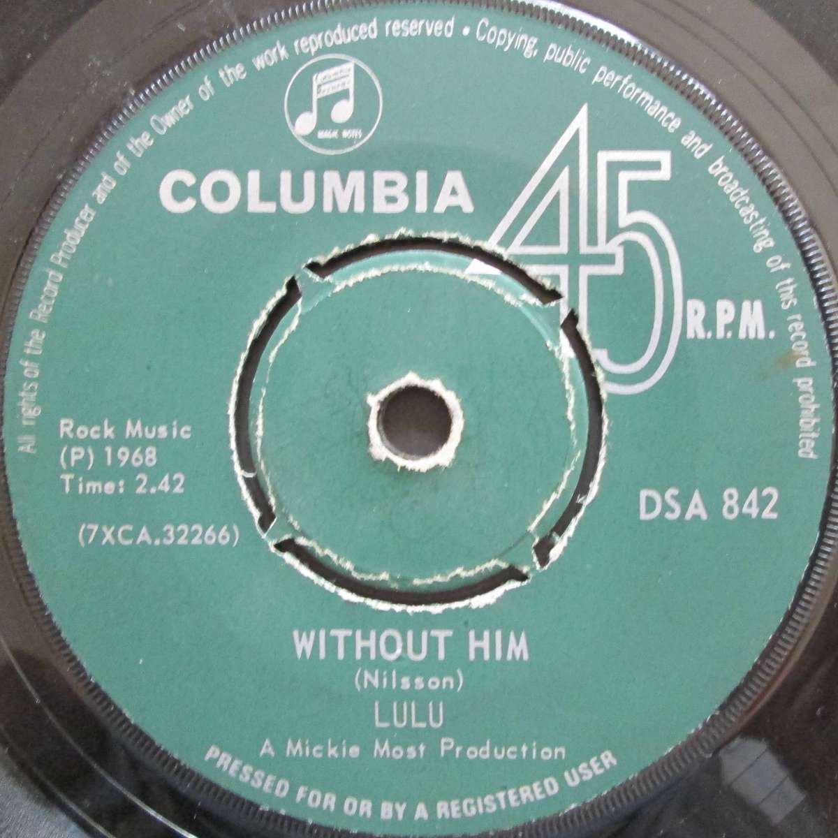 LULU - IM A TIGER / WITHOUT HIM  (7 SINGLE/VINYL)