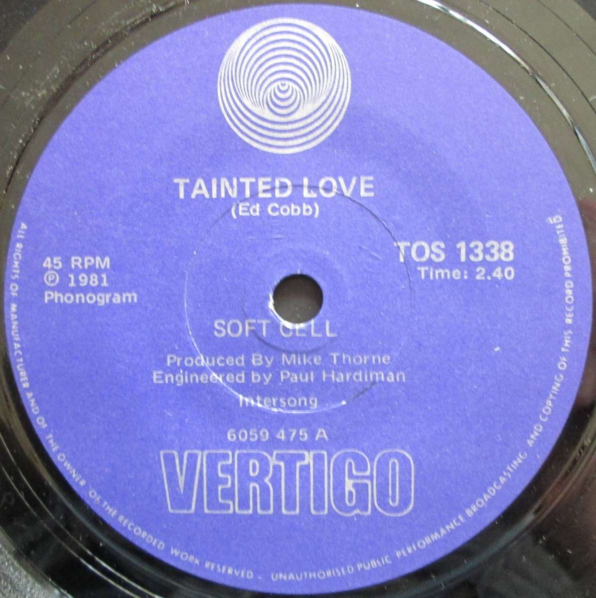 SOFT CELL - TAINTED LOVE / MEMORABILIA  (7 SINGLE/VINYL)