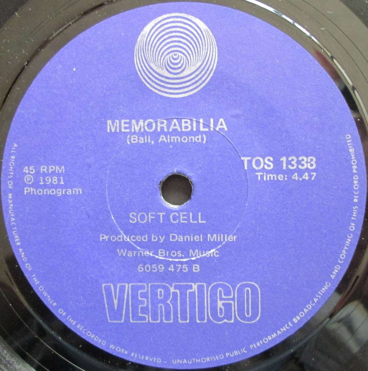 SOFT CELL - TAINTED LOVE / MEMORABILIA  (7 SINGLE/VINYL)