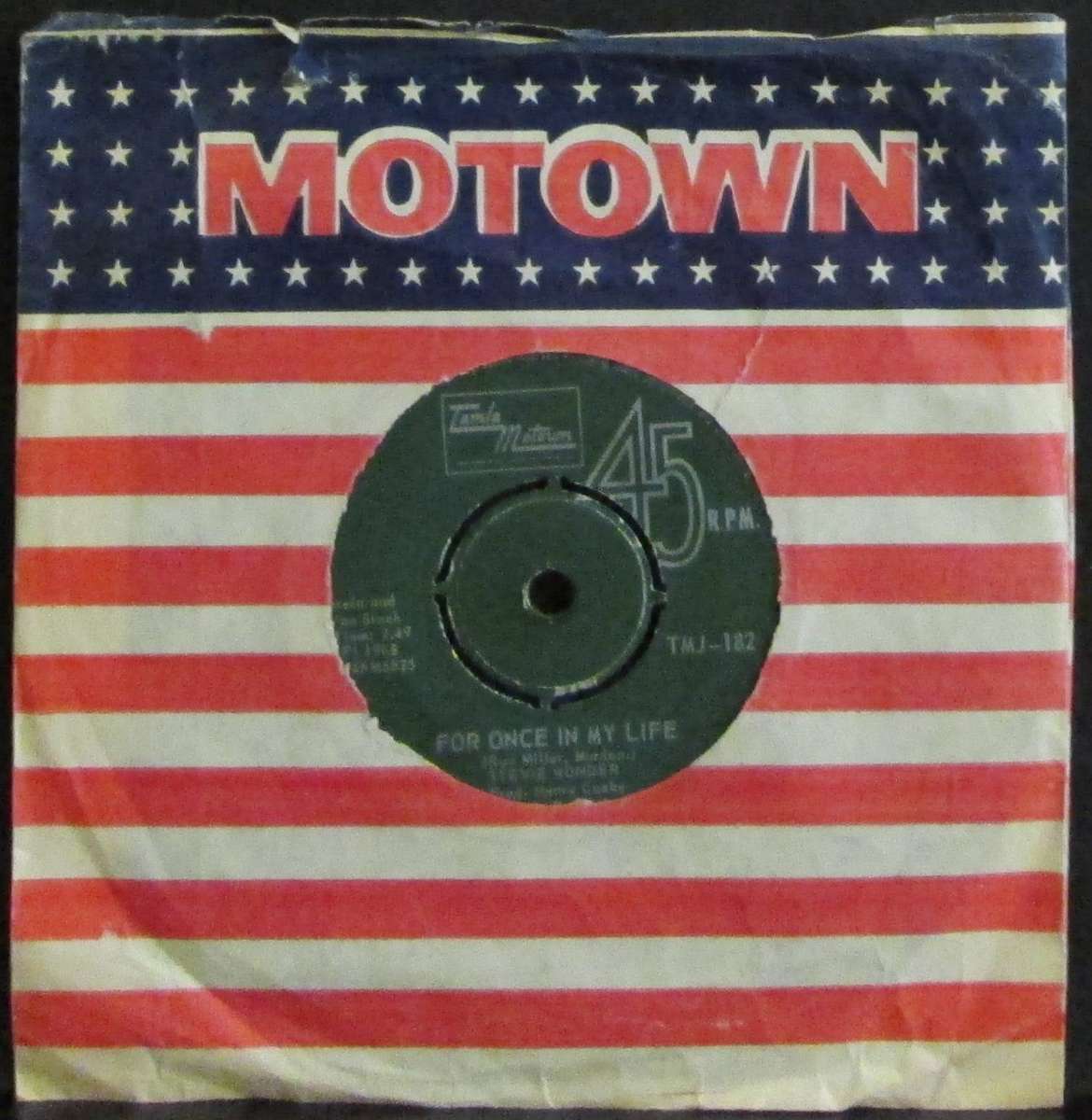 STEVIE WONDER - FOR ONCE IN MY LIFE / ANGIE GIRL   (7 SINGLE/VINYL)