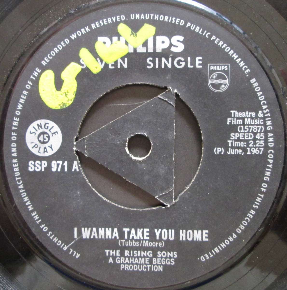 THE RISING SONS - I WANNA TAKE YOU HOME / LONG CIGARETTE  (7 SINGLE/VINYL)