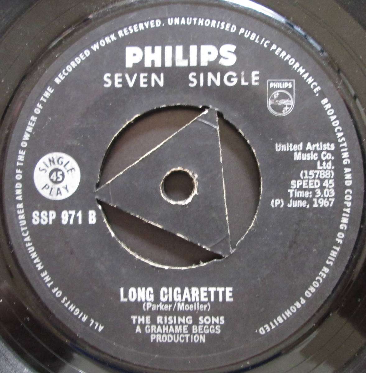 THE RISING SONS - I WANNA TAKE YOU HOME / LONG CIGARETTE  (7 SINGLE/VINYL)