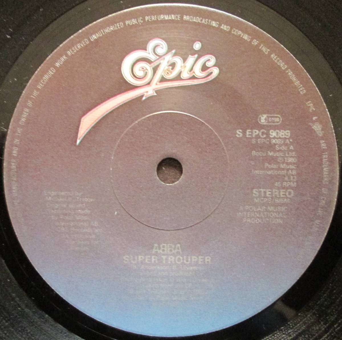 ABBA - SUPER TROUPER / THE PIPER (7 SINGLE/VINYL)