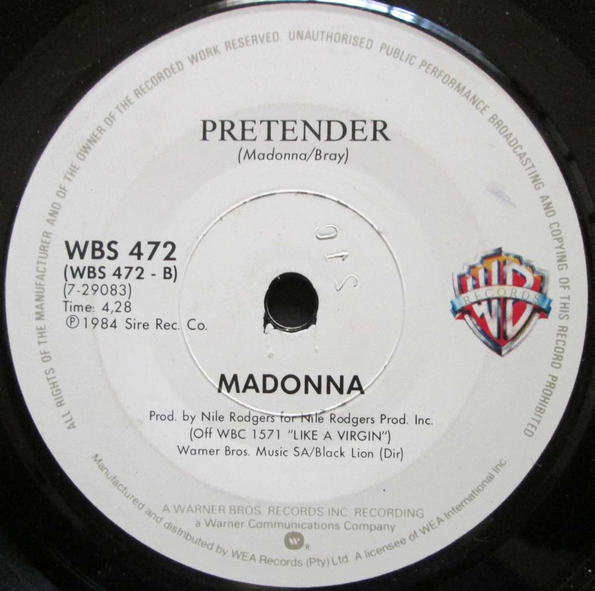 MADONNA - MATERIAL GIRL / PRETENDER (7 SINGLE/VINYL)