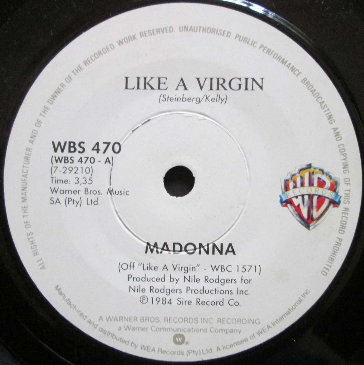 MADONNA - LIKE A VIRGIN / STAY (7 SINGLE/VINYL)