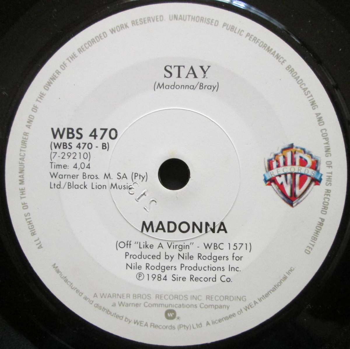 MADONNA - LIKE A VIRGIN / STAY (7 SINGLE/VINYL)