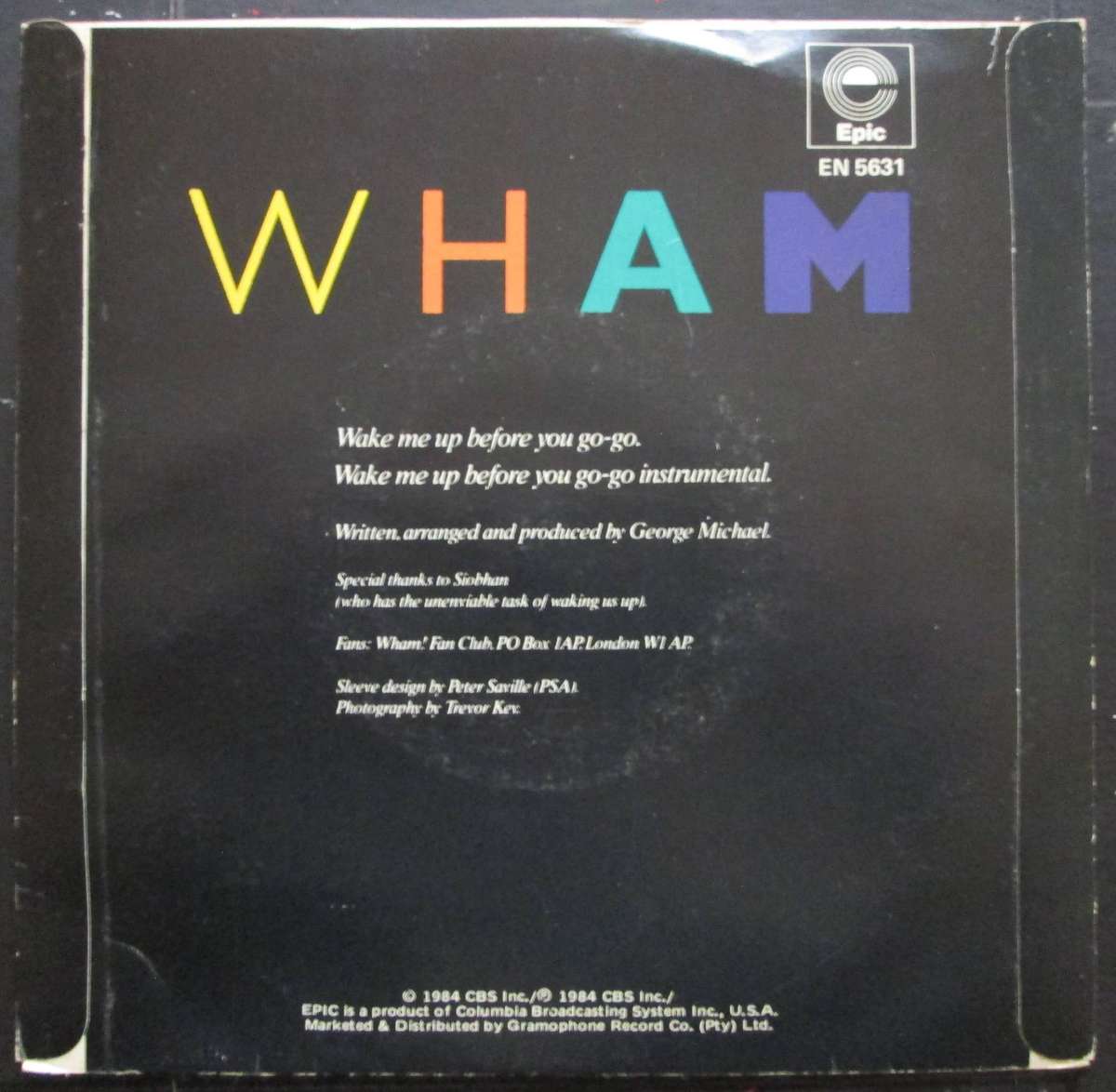 WHAM - WAKE ME UP BEFORE YOU GO-GO / WAKE ME UP BEFORE YOU GO-GO INSTRUMENTAL (7 SINGLE/VINYL)