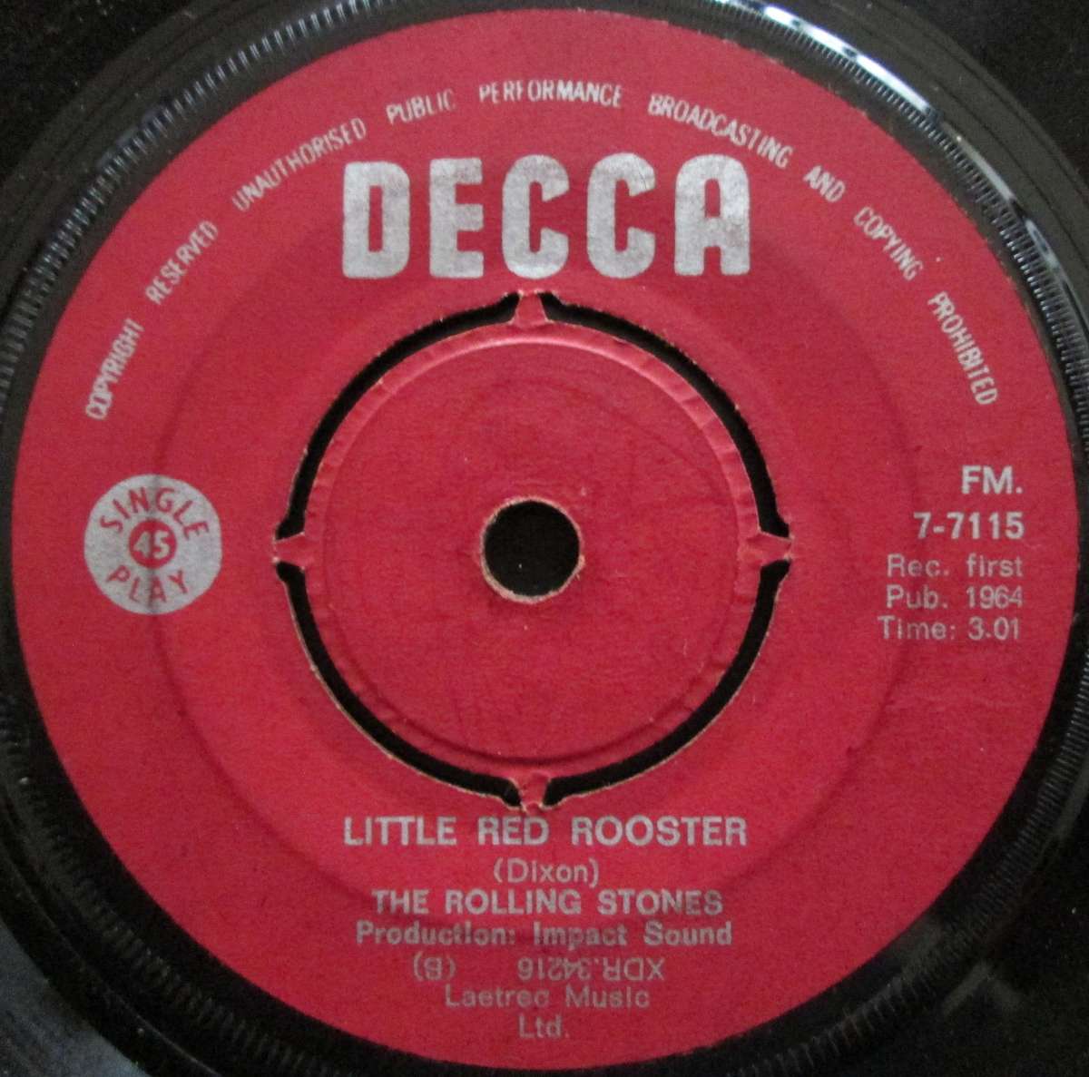 THE ROLLING STONES - OFF THE HOOK / LITTLE RED ROOSTER  (7 SINGLE/VINYL)