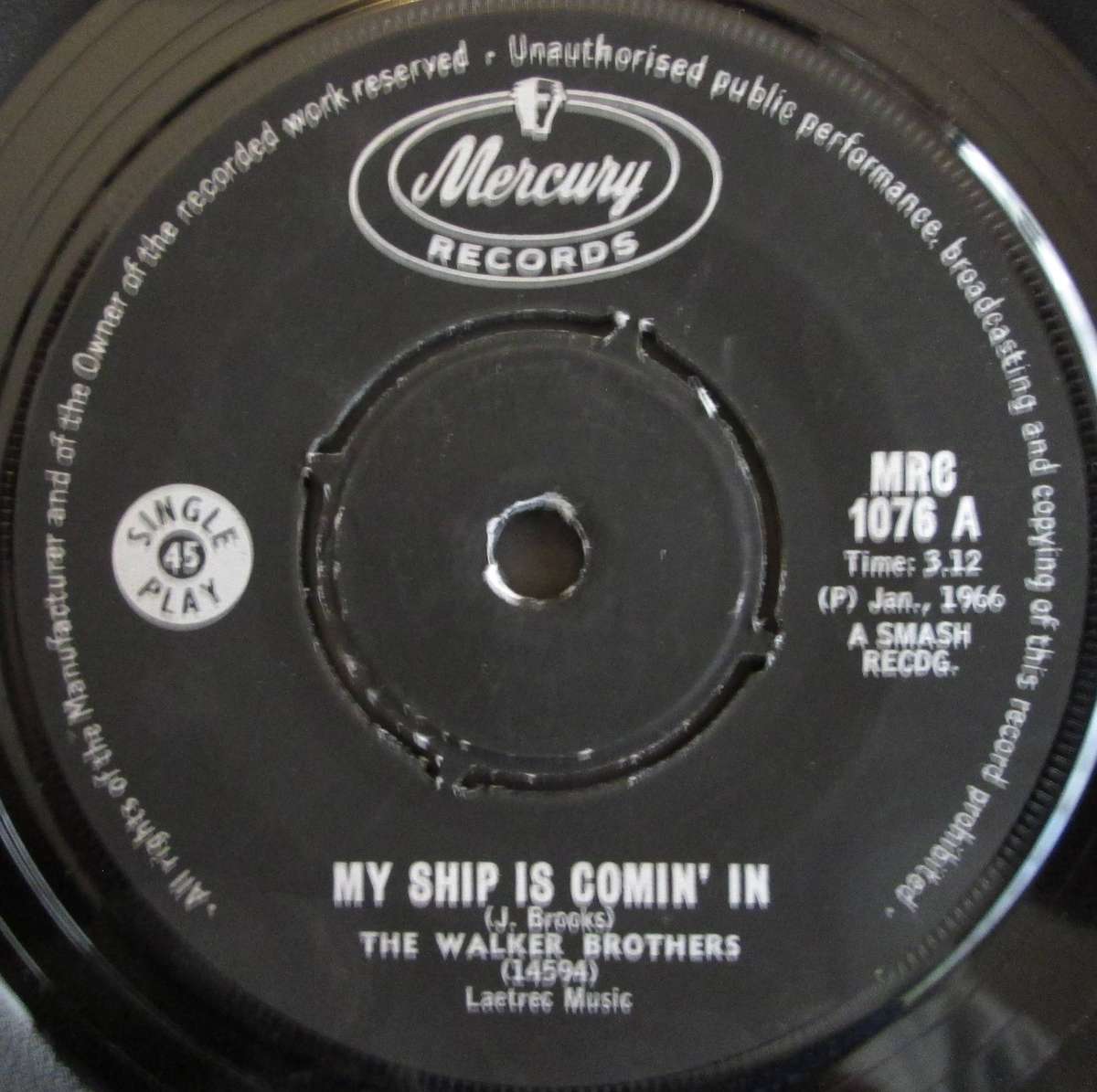 THE WALKER BROTHERS - MY SHIP IS COMING IN / YOURE ALL AROUND ME (7 SINGLE/VINYL)