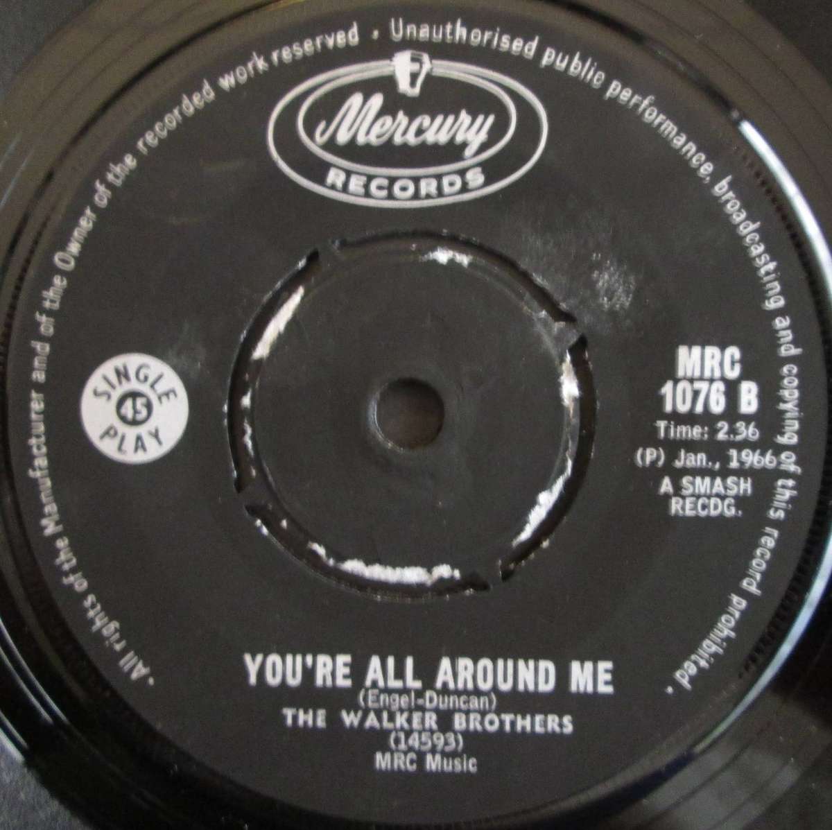 THE WALKER BROTHERS - MY SHIP IS COMING IN / YOURE ALL AROUND ME (7 SINGLE/VINYL)