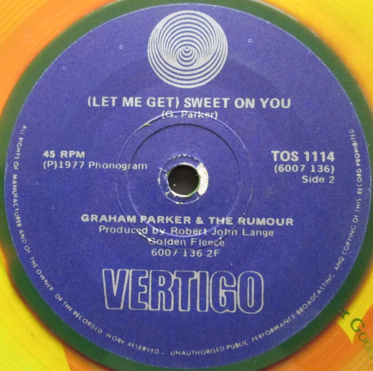 GRAHAM PARKER & THE RUMOUR - HOLD BACK THE NIGHT / (LET ME GET) SWEET ON YOU (7 SINGLE/VINYL)