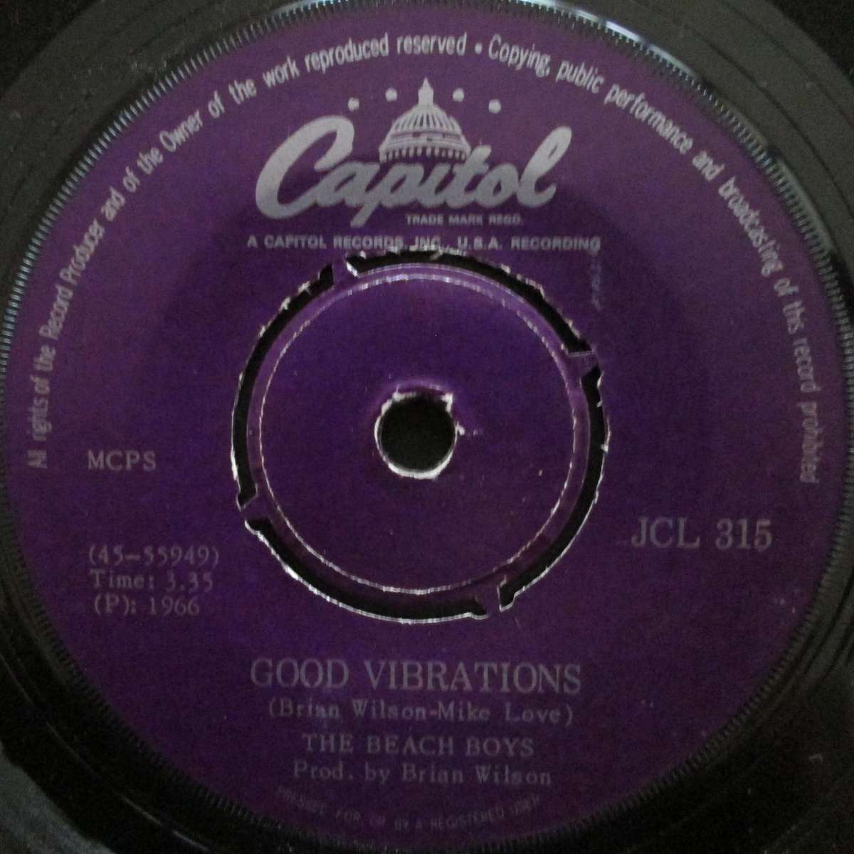 THE BEACH BOYS - GOOD VIBRATIONS / LETS GO AWAY FOR A WHILE (7 SINGLE/VINYL)