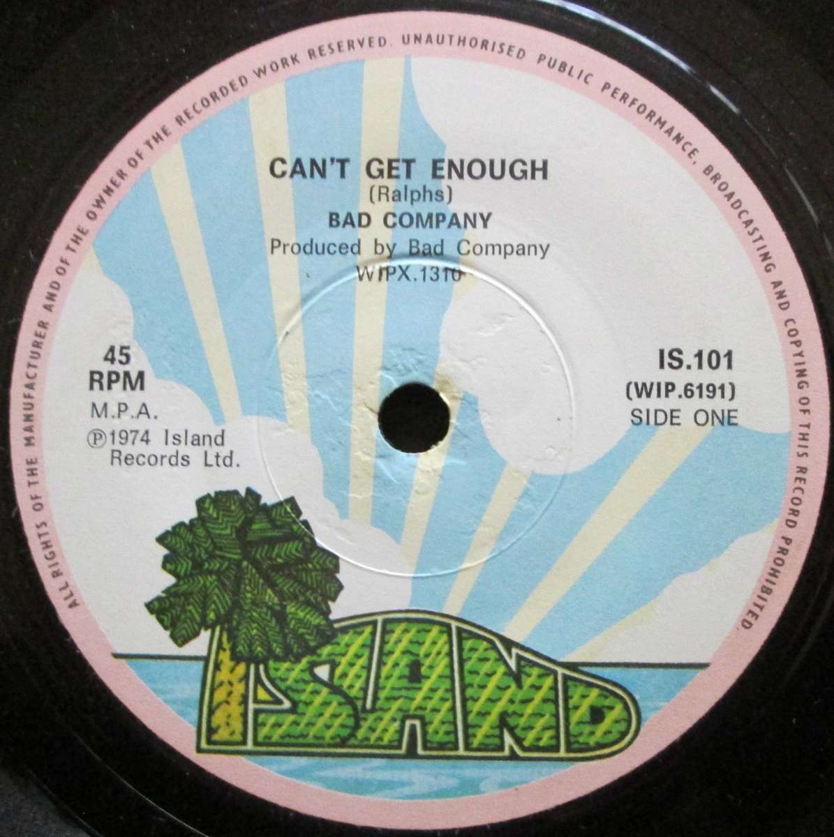 BAD COMPANY - CANT GET ENOUGH / LITTLE MISS FORTUNE (7 SINGLE/VINYL)