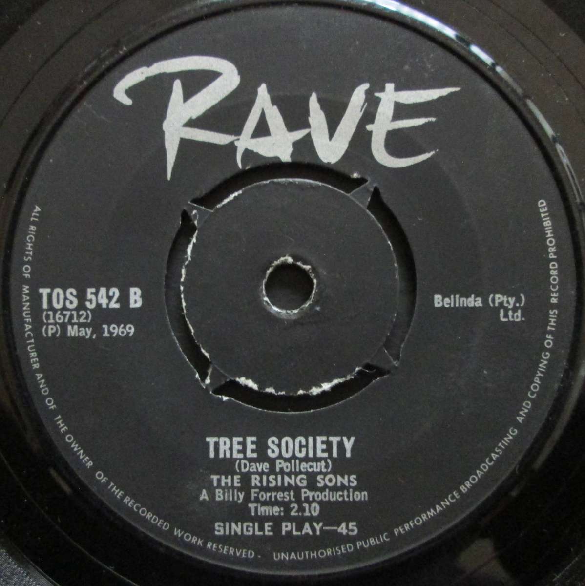THE RISING SONS - PROUD MARY / TREE SOCIETY  (7 SINGLE/VINYL)