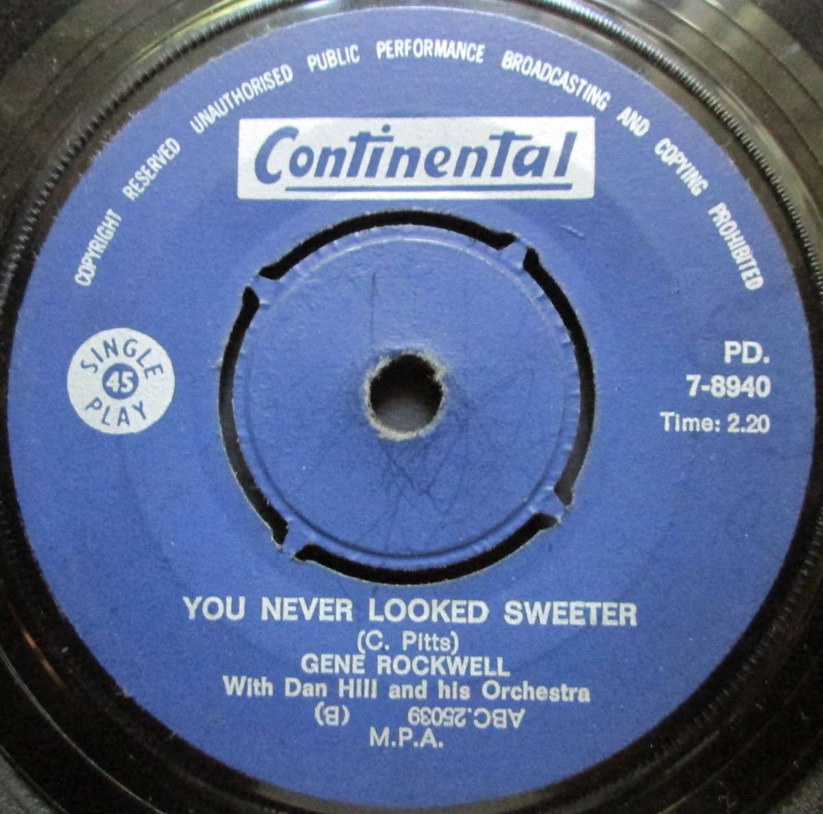 GENE ROCKWELL - TORTURE / YOU NEVER LOOKED SWEETER  (7 SINGLE/VINYL)