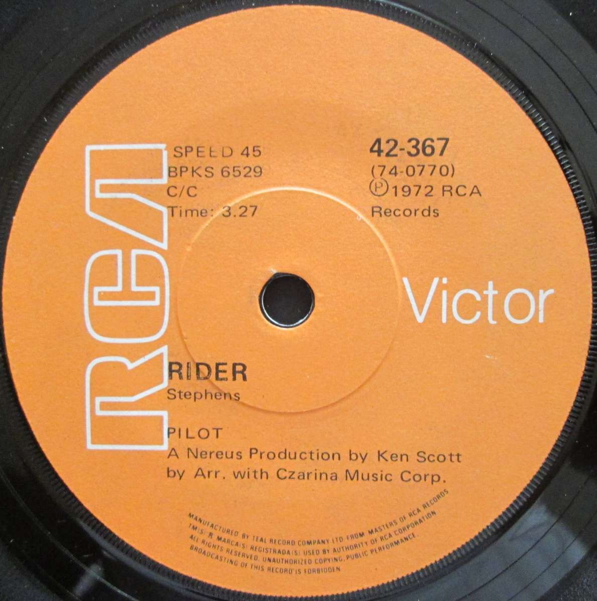 PILOT - RIDER / MISS SANDY  (7 SINGLE/VINYL)